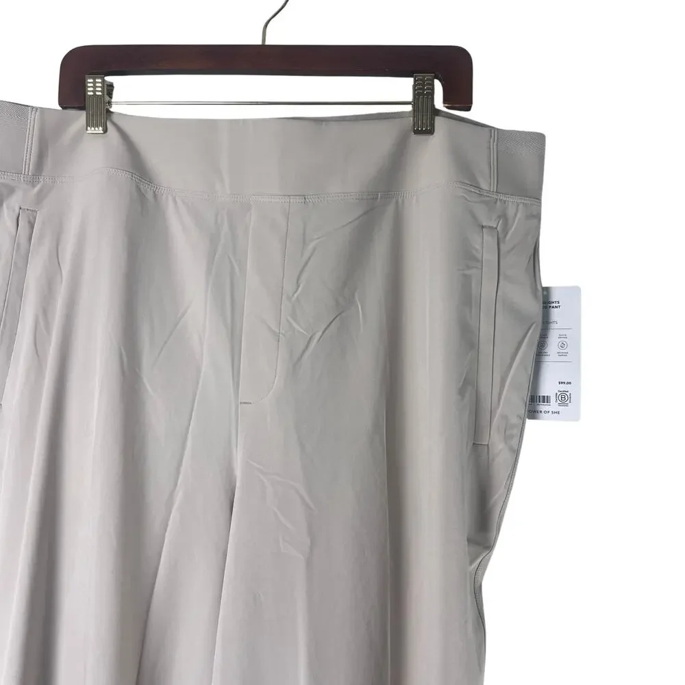 NWT Athleta Brooklyn Heights Pants Wide Leg Stretch Tan Cream Size 20 - Picture 5 of 12